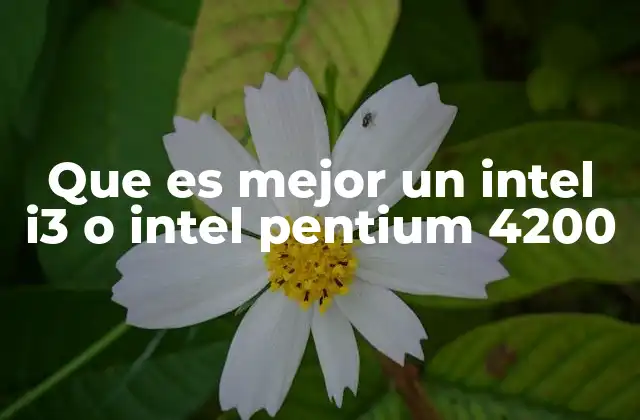 Que es Mejor un Intel I3 o Intel Pentium 4200 2 Diferencias generacionales y evolución tecnológica