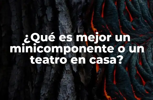 ¿qué es Mejor un Minicomponente o un Teatro en Casa?