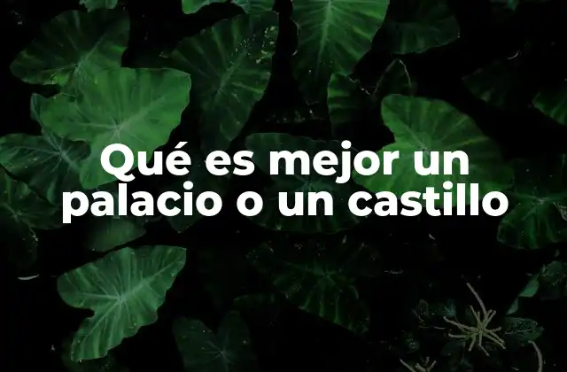 Qué es Mejor un Palacio o un Castillo