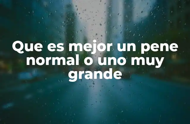 Que es Mejor un Pene Normal o Uno Muy Grande