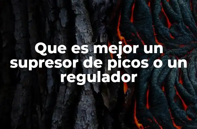 Que es Mejor un Supresor de Picos o un Regulador