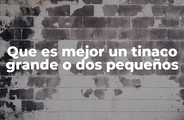 Que es Mejor un Tinaco Grande o Dos Pequeños
