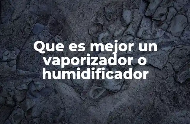 Que es Mejor un Vaporizador o Humidificador
