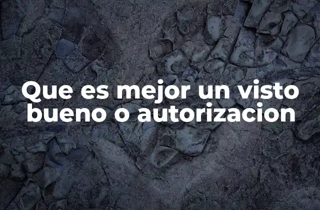 Que es Mejor un Visto Bueno o Autorizacion