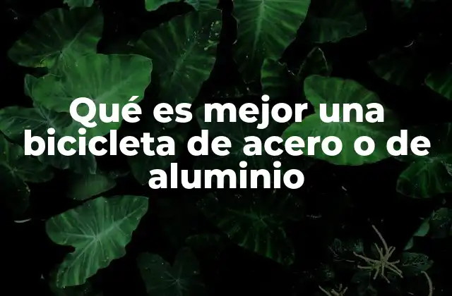 Qué es Mejor una Bicicleta de Acero o de Aluminio
