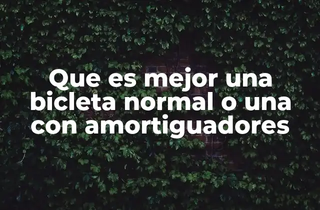 Que es Mejor una Bicleta Normal o una con Amortiguadores