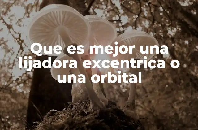Que es Mejor una Lijadora Excentrica o una Orbital