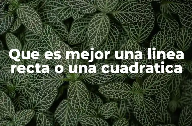 Que es Mejor una Linea Recta o una Cuadratica