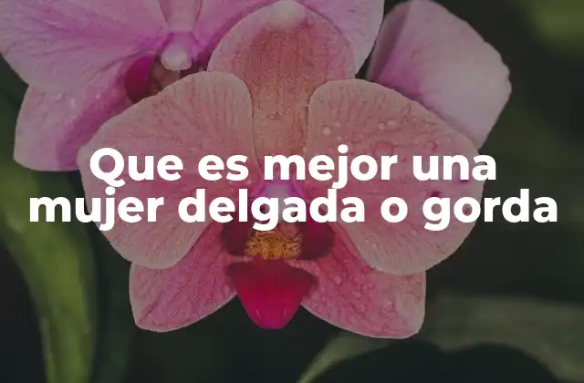 Que es Mejor una Mujer Delgada o Gorda