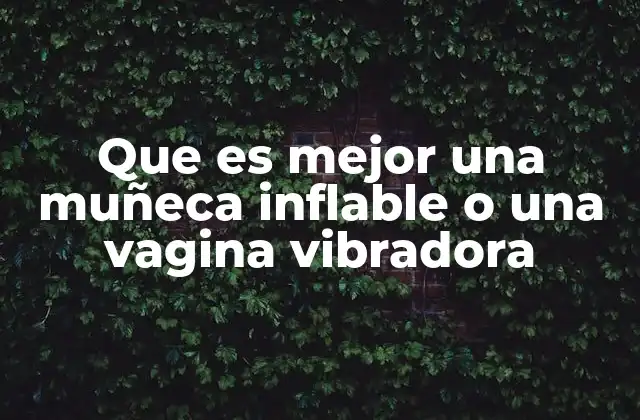 Que es Mejor una Muñeca Inflable o una Vagina Vibradora