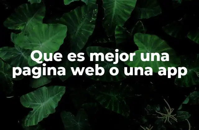 Que es Mejor una Pagina Web o una App
