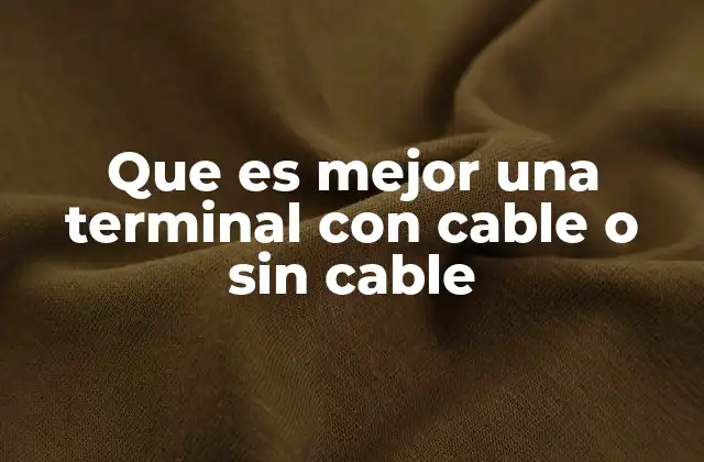 Que es Mejor una Terminal con Cable o sin Cable
