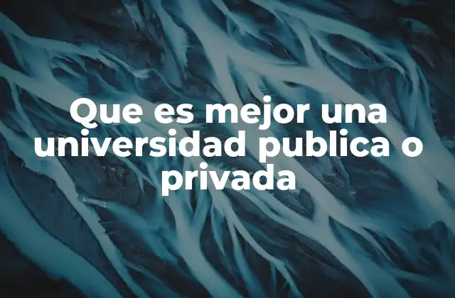 Que es Mejor una Universidad Publica o Privada