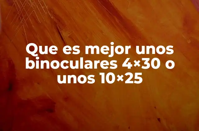 Que es Mejor unos Binoculares 4×30 o unos 10×25