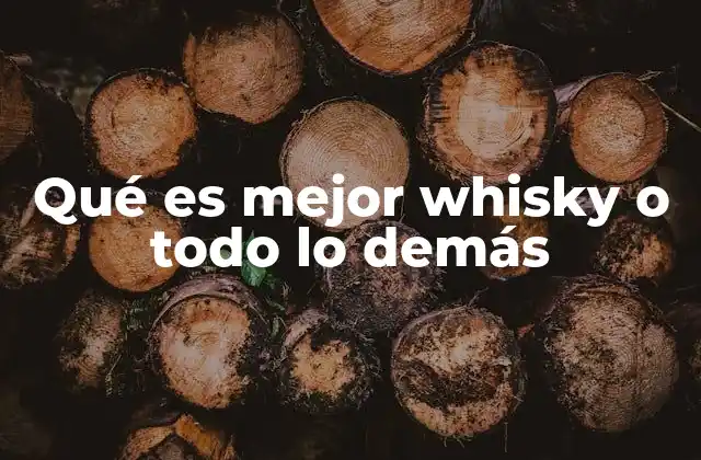 Qué es Mejor Whisky o Todo Lo Demás