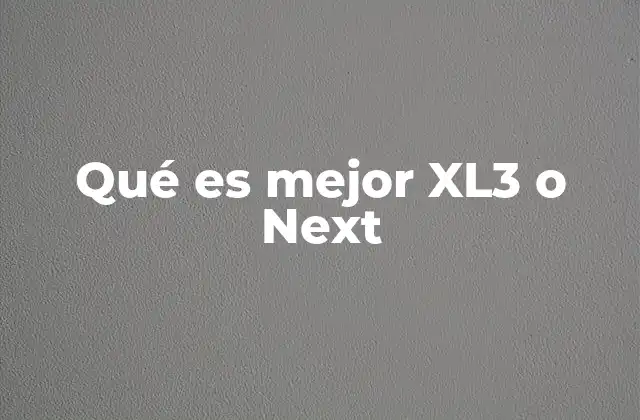 Qué es Mejor Xl3 o Next