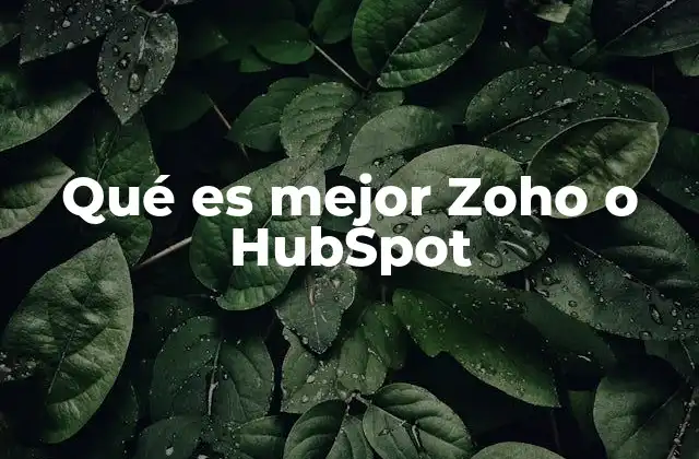 Qué es Mejor Zoho o Hubspot