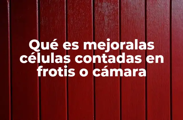 Qué es Mejoralas Células Contadas en Frotis o Cámara