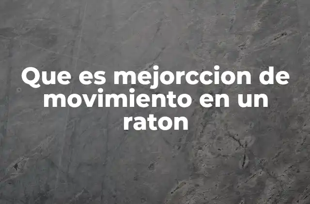 Que es Mejorccion de Movimiento en un Raton