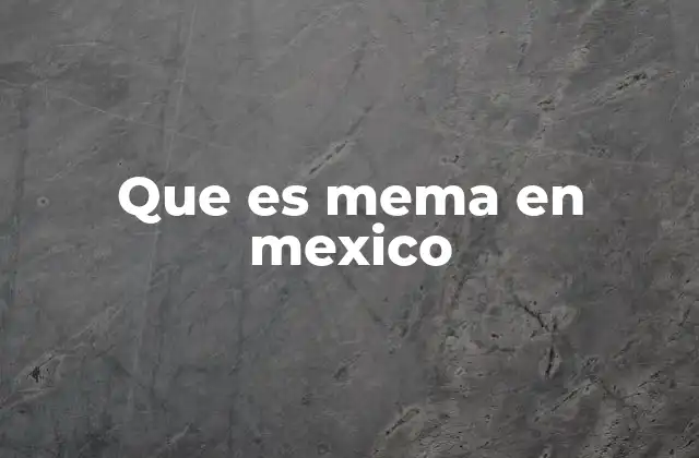 Que es Mema en Mexico
