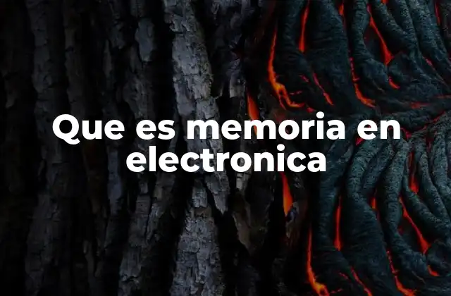 Que es Memoria en Electronica