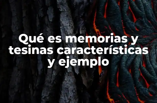 Qué es Memorias y Tesinas Características y Ejemplo