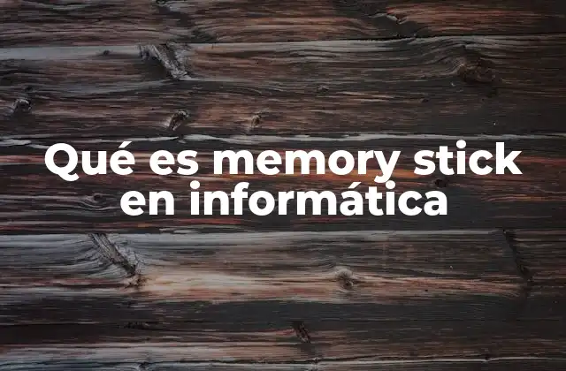 Qué es Memory Stick en Informática