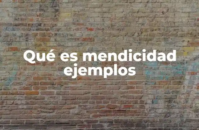 Qué es Mendicidad Ejemplos