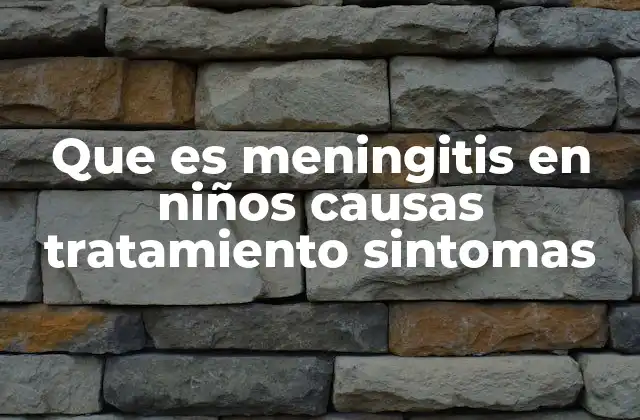 Que es Meningitis en Niños Causas Tratamiento Sintomas