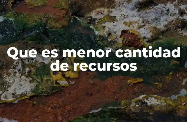 Que es Menor Cantidad de Recursos