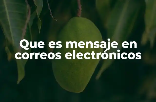 Que es Mensaje en Correos Electrónicos