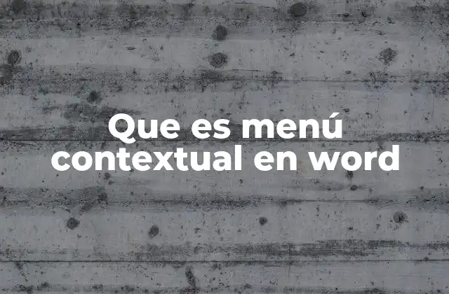 Que es Menú Contextual en Word