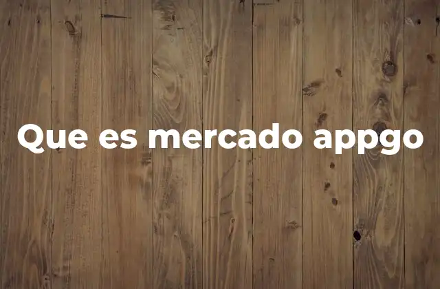 Que es Mercado Appgo