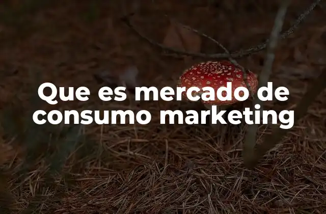Que es Mercado de Consumo Marketing