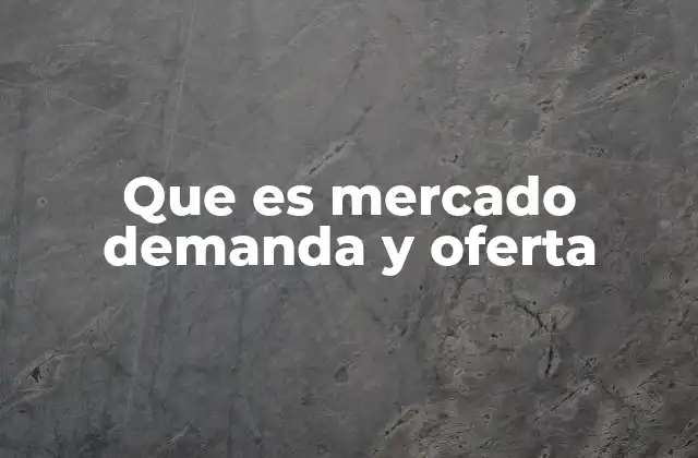 Que es Mercado Demanda y Oferta
