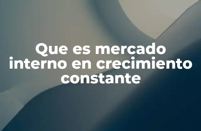 Que es Mercado Interno en Crecimiento Constante