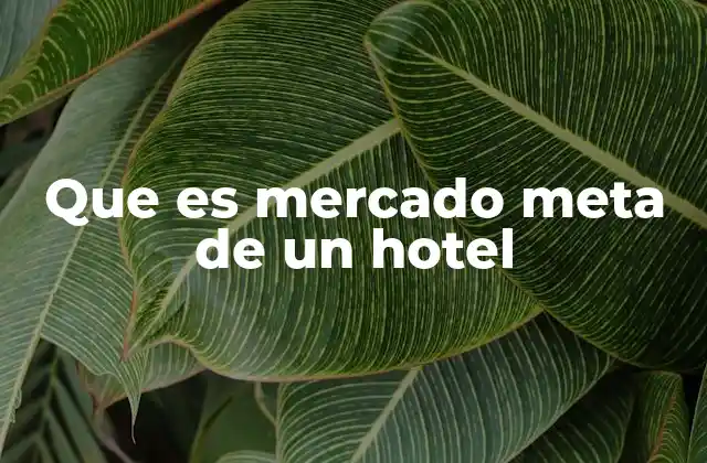 Que es Mercado Meta de un Hotel