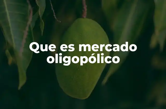Que es Mercado Oligopólico