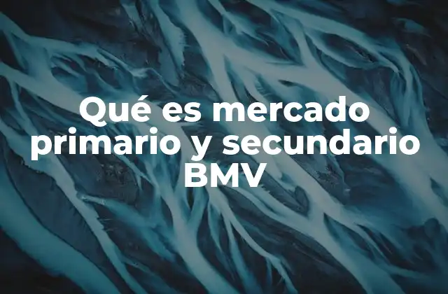 Qué es Mercado Primario y Secundario Bmv