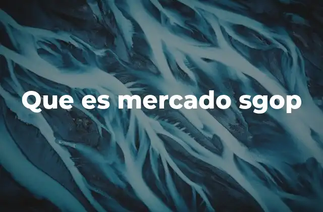Que es Mercado Sgop
