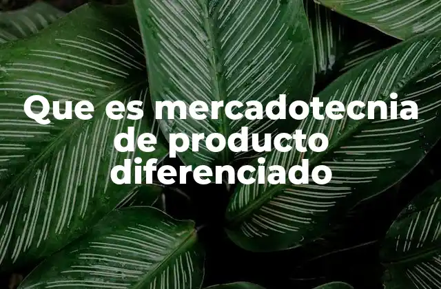 Que es Mercadotecnia de Producto Diferenciado