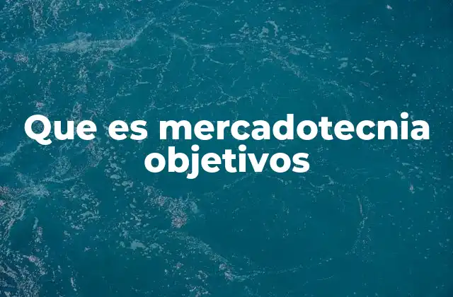 Que es Mercadotecnia Objetivos