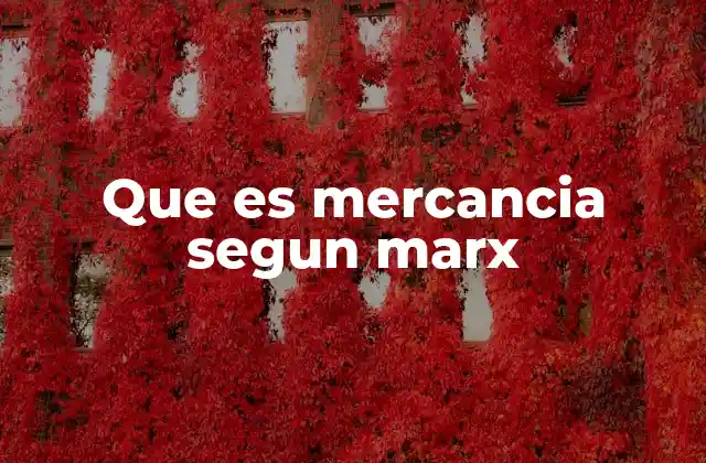 La mercancía como base del sistema capitalista