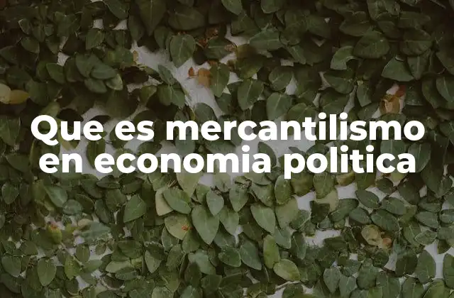 Que es Mercantilismo en Economia Politica