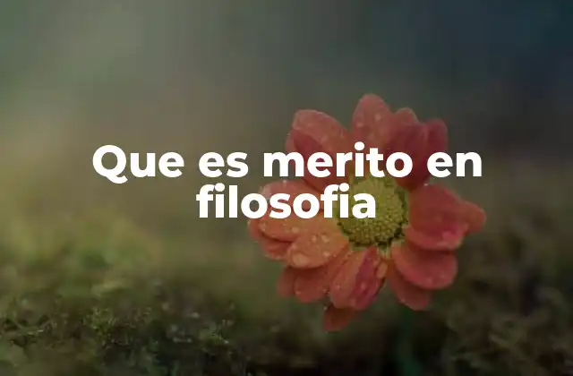 Que es Merito en Filosofia