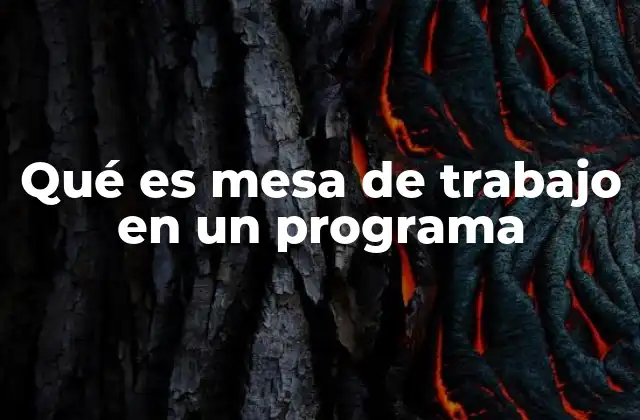 Qué es Mesa de Trabajo en un Programa