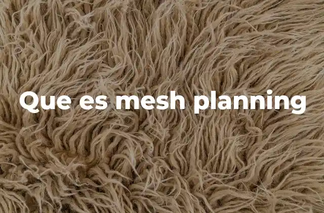 Que es Mesh Planning