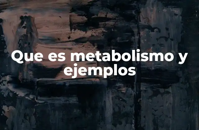 Que es Metabolismo y Ejemplos