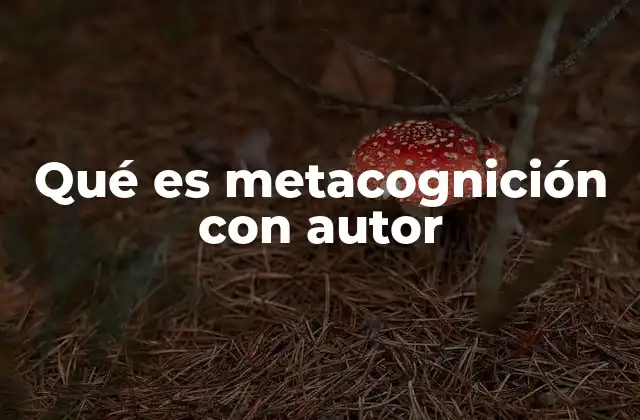 Qué es Metacognición con Autor