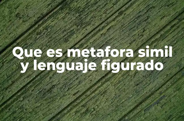 Que es Metafora Simil y Lenguaje Figurado